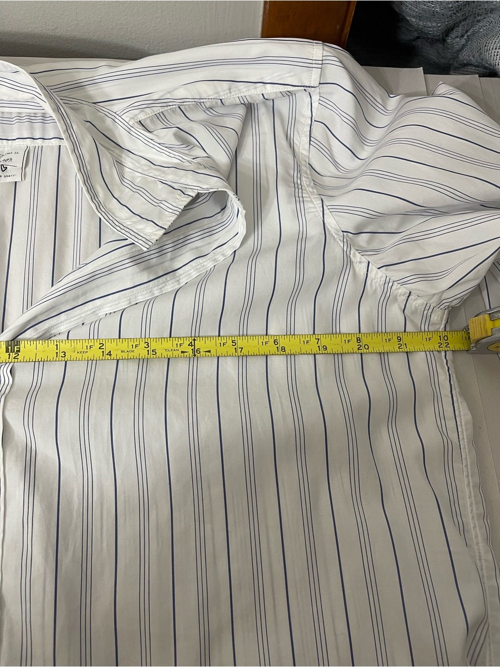 Frank & Eileen NWOT Grayson White Striped Button Down Relaxed Tunic Shirt Sz L - Picture 9 of 11